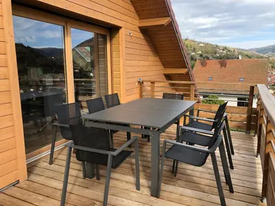 Vue générale sur la montagne ou vue sur la montagne depuis l'appartement
