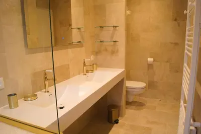 Salle de bains dans l'établissement Au coeur de l'Alsace - Gîtes