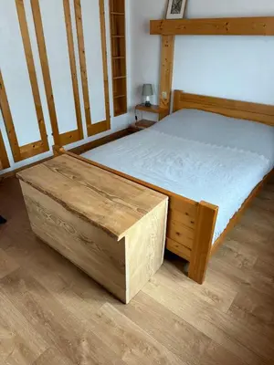 Un ou plusieurs lits dans un hébergement de l'établissement Bel appartement dans une ferme Vosgienne