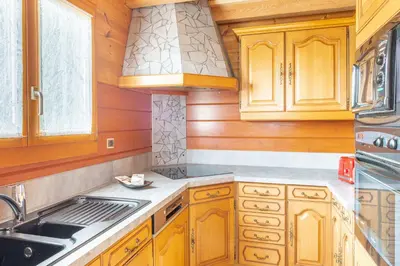 Cuisine ou kitchenette dans l'établissement Chalet Café-Chocolat