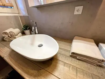 Salle de bains dans l'établissement L'Alsacien - Appartement avec Terrasse - Cuisine équipée - WiFi Gratuit