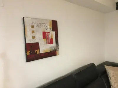 Coin salon dans l'établissement Le gite 5 - Le Château du Landsberg