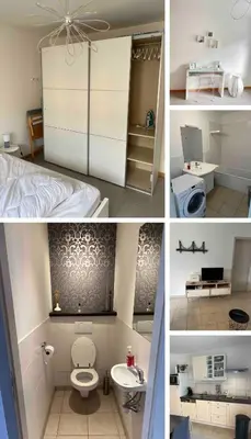 Cuisine ou kitchenette dans l'établissement Magnifique T3 avec balcon vue montagne , plein centre et proche du lac