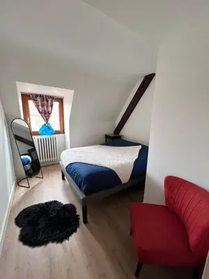 Un ou plusieurs lits dans un hébergement de l'établissement L'Auberge SYRA - Gites Alsace - Proche EuropaPark