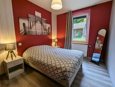 Un ou plusieurs lits dans un hébergement de l'établissement Appartement 5 personnes à deux kilomètres des pistes
