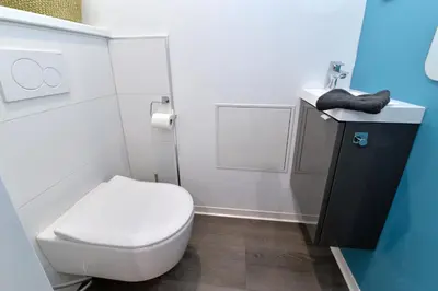 Salle de bains dans l'établissement Les suites du centre historique