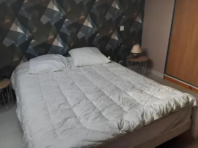 Un ou plusieurs lits dans un hébergement de l'établissement Appartement du parc