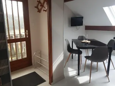 Télévision ou salle de divertissement dans l'établissement Appartement du parc