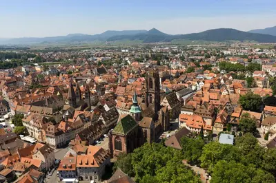 Vue générale sur Sélestat ou vue de la ville depuis l'appartement