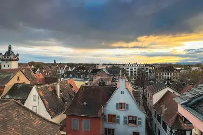 Vue générale sur Sélestat ou vue de la ville depuis l'appartement