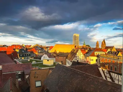 Vue générale sur Sélestat ou vue de la ville depuis l'appartement