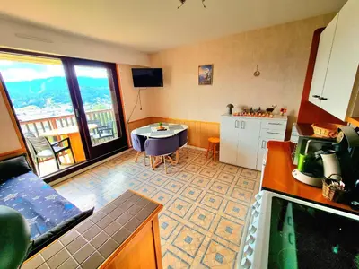 Télévision ou salle de divertissement dans l'établissement Gérardmer vacances - terrasse - calme - nature - belle vue et garage