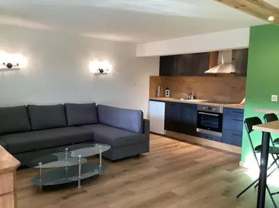 Cuisine ou kitchenette dans l'établissement Au Talhorn chez Marc