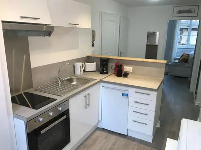 Cuisine ou kitchenette dans l'établissement Le Johannes-Colmar centre historique