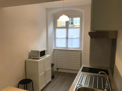 Cuisine ou kitchenette dans l'établissement Le Johannes-Colmar centre historique