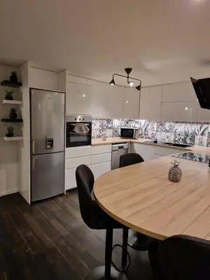 Cuisine ou kitchenette dans l'établissement Gîte Chez Yann