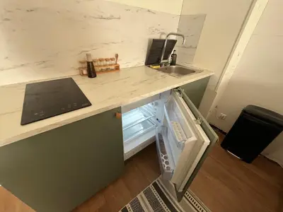Cuisine ou kitchenette dans l'établissement En plein Centre de Colmar avec Parking