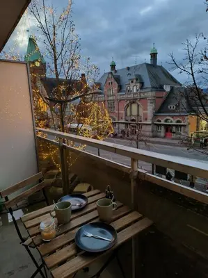 Balcon ou terrasse dans l'établissement Charmant studio - Gare colmar