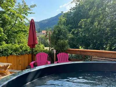 Vue générale sur la montagne ou vue sur la montagne depuis l'appartement