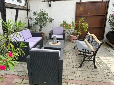 Coin salon dans l'établissement Gîte au Giessen - Loft