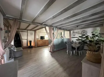 Coin salon dans l'établissement Gîte au Giessen - Loft