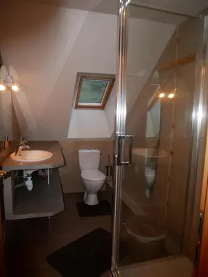Salle de bains dans l'établissement Gîte du Durrenbach