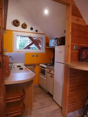 Cuisine ou kitchenette dans l'établissement Gîte du Durrenbach