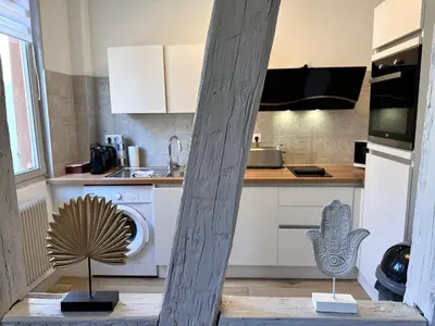 Cuisine ou kitchenette dans l'établissement Le Wickram