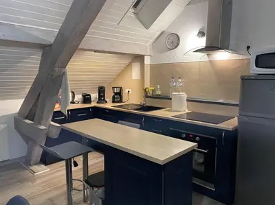 Cuisine ou kitchenette dans l'établissement Loft avec jardin