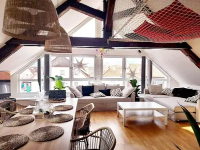 Coin salon dans l'établissement Appartement Panoramique