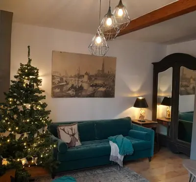 Coin salon dans l'établissement Gîte Le3 Bergheim