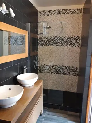 Salle de bains dans l'établissement Gîte Le3 Bergheim