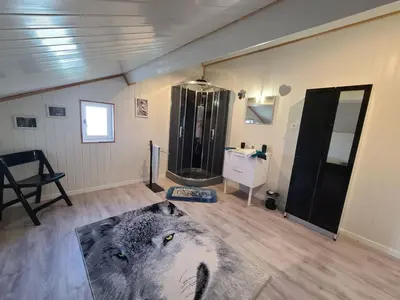 Un ou plusieurs lits dans un hébergement de l'établissement Gîte cosy à Taintrux : nature, rando, proche Gérardmer, Saint-Dié, Alsace, tout confort inclus - FR-1-589-457