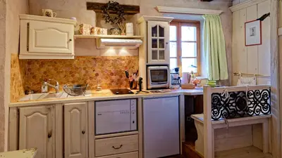 Cuisine ou kitchenette dans l'établissement Remparts de Riquewihr - Refuge du Lutin - Studio