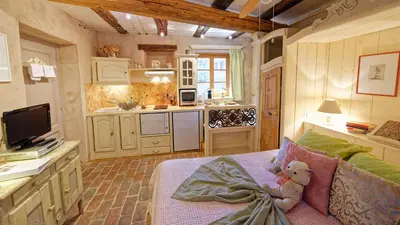 Cuisine ou kitchenette dans l'établissement Remparts de Riquewihr - Refuge du Lutin - Studio