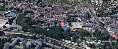 Vue générale sur Montbéliard ou vue de la ville depuis l'appartement