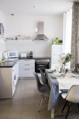 Cuisine ou kitchenette dans l'établissement City center duplex loft