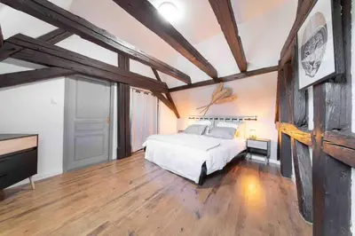 Un ou plusieurs lits dans un hébergement de l'établissement Les Lionceaux, 120m2 à Colmar, place de parking gratuite