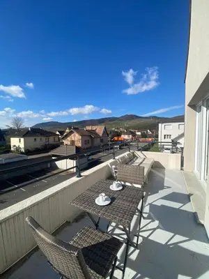 Vue générale sur la montagne ou vue sur la montagne depuis l'appartement