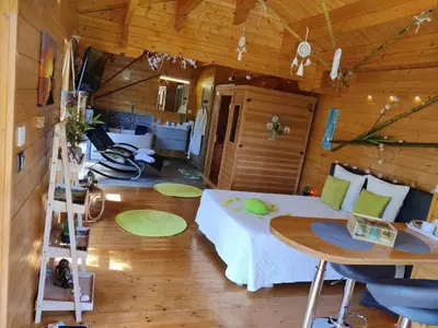 Coin salon dans l'établissement Nature et spa
