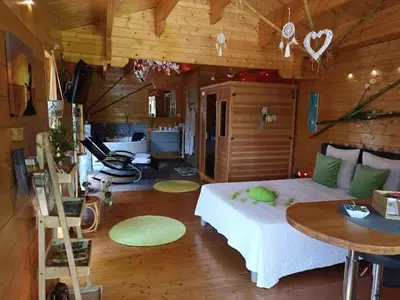 Un ou plusieurs lits dans un hébergement de l'établissement Nature et spa