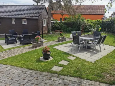 Jardin de l'établissement Gîtes Le P'tit Paradis du Ried
