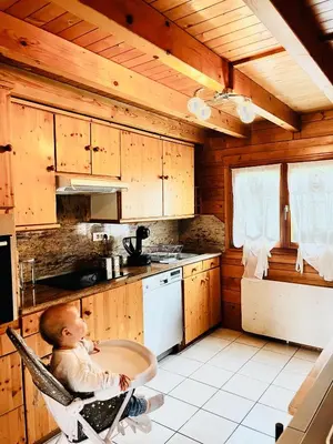 Cuisine ou kitchenette dans l'établissement Entre Lac et Pistes de Ski