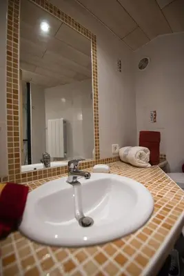 Salle de bains dans l'établissement Les Chouchous du Ried 3 / Proche Europapark