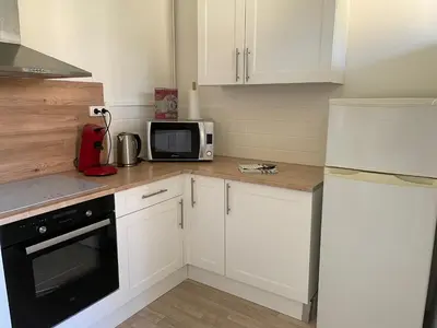 Cuisine ou kitchenette dans l'établissement Le Dugois Belfort Centre avec Terrasse - Proche Gare