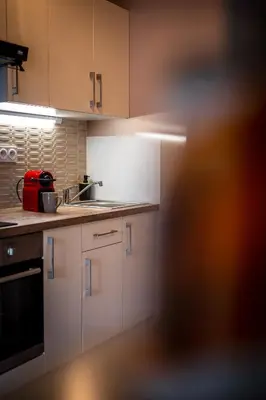 Cuisine ou kitchenette dans l'établissement Le 17-GregIMMO-Appart'Hôtel