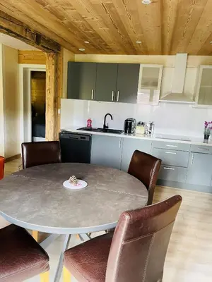 Cuisine ou kitchenette dans l'établissement ※ Résidence POMME DE PIN - Terrasse - Nature ※