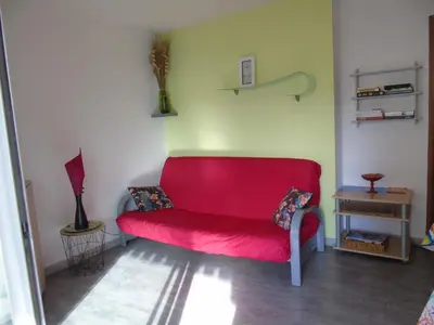 Coin salon dans l'établissement Appartement 4 personnes proche du lac