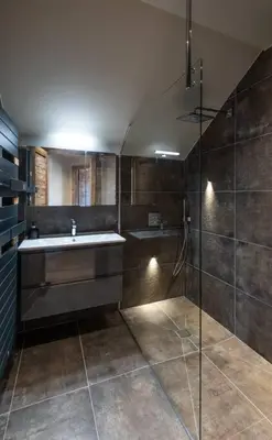 Salle de bains dans l'établissement Luxueux chalet avec vue sur les pistes et le Hohneck
