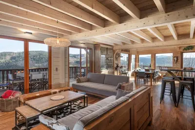 Coin salon dans l'établissement Luxueux chalet avec vue sur les pistes et le Hohneck